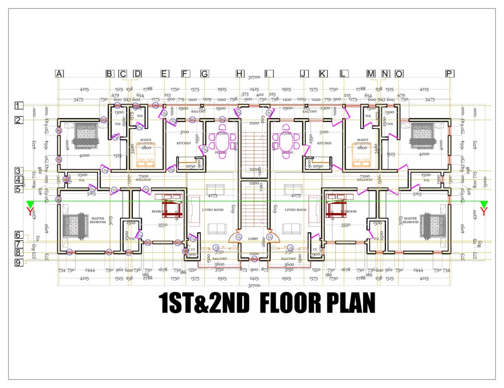Block of flats: first and second floors