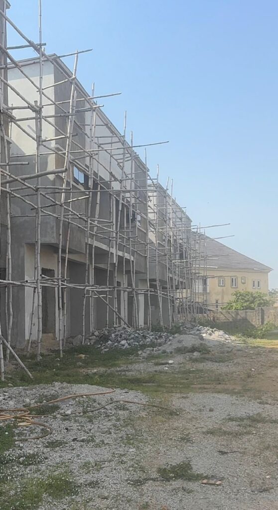 Petals, Life Camp: terraces under scaffolding during finishing works